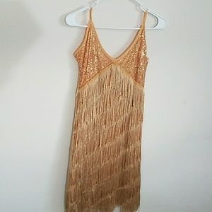 Gold flapper dress